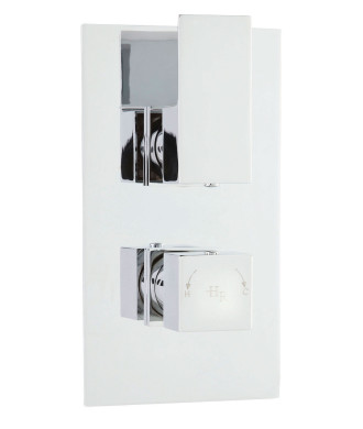 Hudson Reed Art Twin Thermostatic Shower Valve with Diverter, Concealed Shower Valve for Precise Control, Sleek Chrome Finish
