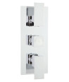Hudson Reed Art Triple Thermostatic Shower Valve with Diverter, Concealed Shower Valve with Precise Control, Sleek Chrome Finish