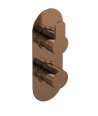 Nuie Arvan Twin Thermostatic Valve, Concealed Shower Valve with Precise Temperature Control, Brushed Bronze Finish
