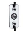 Old London Topaz Triple Concealed Shower Valve, Traditional Style with Modern Thermostatic Control, Sleek Chrome & Black Finish