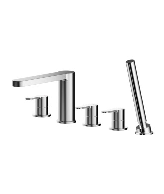 Nuie Arvan 5-Hole Bath Shower Mixer Tap - Chrome