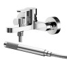 Nuie Arvan Wall Mounted Bath Shower Mixer Tap with Shower Kit - Chrome