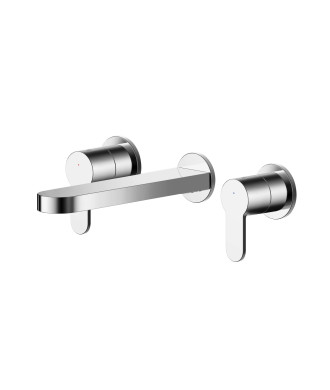 Nuie Arvan 3-Hole Wall Mounted Basin Mixer Tap - Chrome
