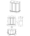 Old London Floor Standing Angled 3 Door Vanity Unit with Ceramic Basin, Traditional Bathroom Sink Cabinet in Twilight Blue, 6...