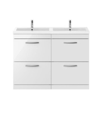 1200 FS 4-Drawer Vanity & Double Basin