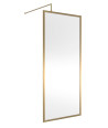 Hudson Reed Full Outer Frame Wetroom Screen, Toughened Glass with Support Bar & Wetroom Shower Screen in Brushed Brass, 1950x...