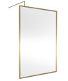 Hudson Reed Full Outer Frame Wetroom Screen, Toughened Glass with Support Bar & Wetroom Shower Screen in Brushed Brass, 1950x...