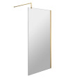 Hudson Reed Wetroom Screen & Support Bar, Durable Toughened Glass Wet Room Glass Panels Wetroom Shower Screen in Brushed Bras...