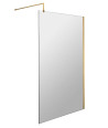Hudson Reed Wetroom Screen & Support Bar, Durable Toughened Glass Wet Room Glass Panels Wetroom Shower Screen in Brushed Bras...