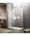 Hudson Reed Wetroom Screen & Support Bar, Durable Toughened Glass Wet Room Glass Panels Wetroom Shower Screen in Chrome, 1200mm