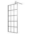 Hudson Reed Framed Wetroom Screen with Support Bar, Durable Toughened Glass Panels & Shower Screen Accessory in Matt Black, 9...