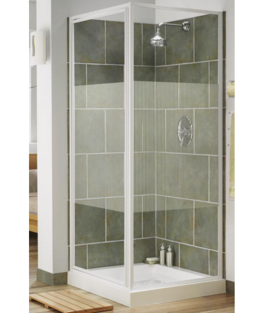 AQUALUX 3mm Pivot Door & Side Panel - 760mm - With Tray & Waste