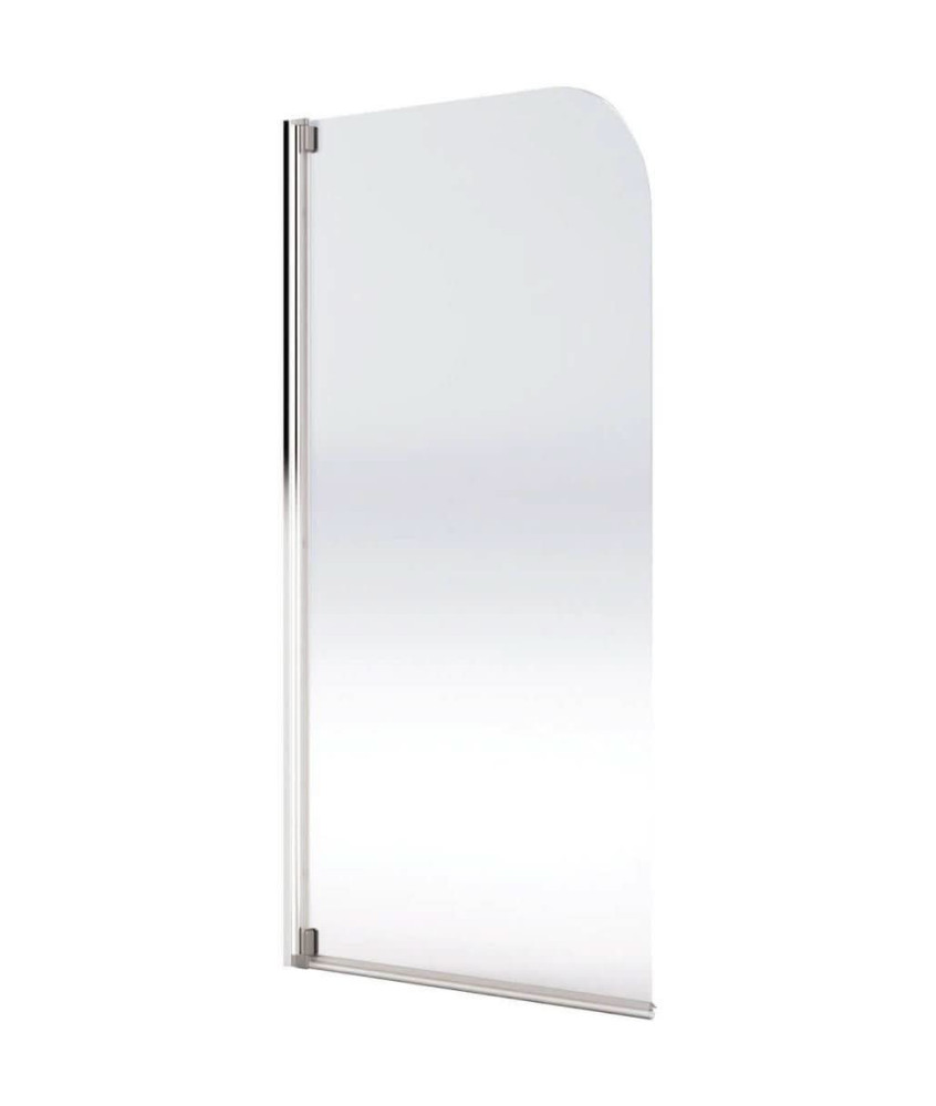 AQUALUX 4 Silver Half Frame Radius Bath Screen - 800mm
