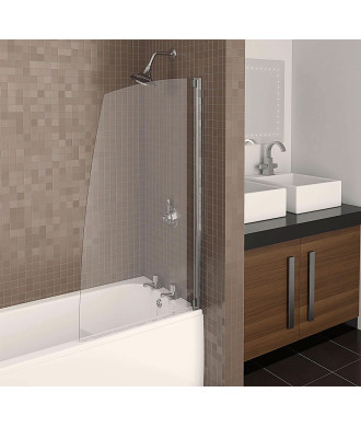 AQUALUX 4 Silver Sail Bath Screen - 750mm
