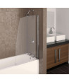 AQUALUX 4 Silver Sail Bath Screen - 750mm