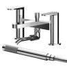 Nuie Binsey Deck Mounted Bath Shower Mixer Tap with Shower Kit - Chrome