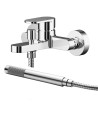 Nuie Binsey Wall Mounted Bath Shower Mixer Tap with Shower Kit - Chrome