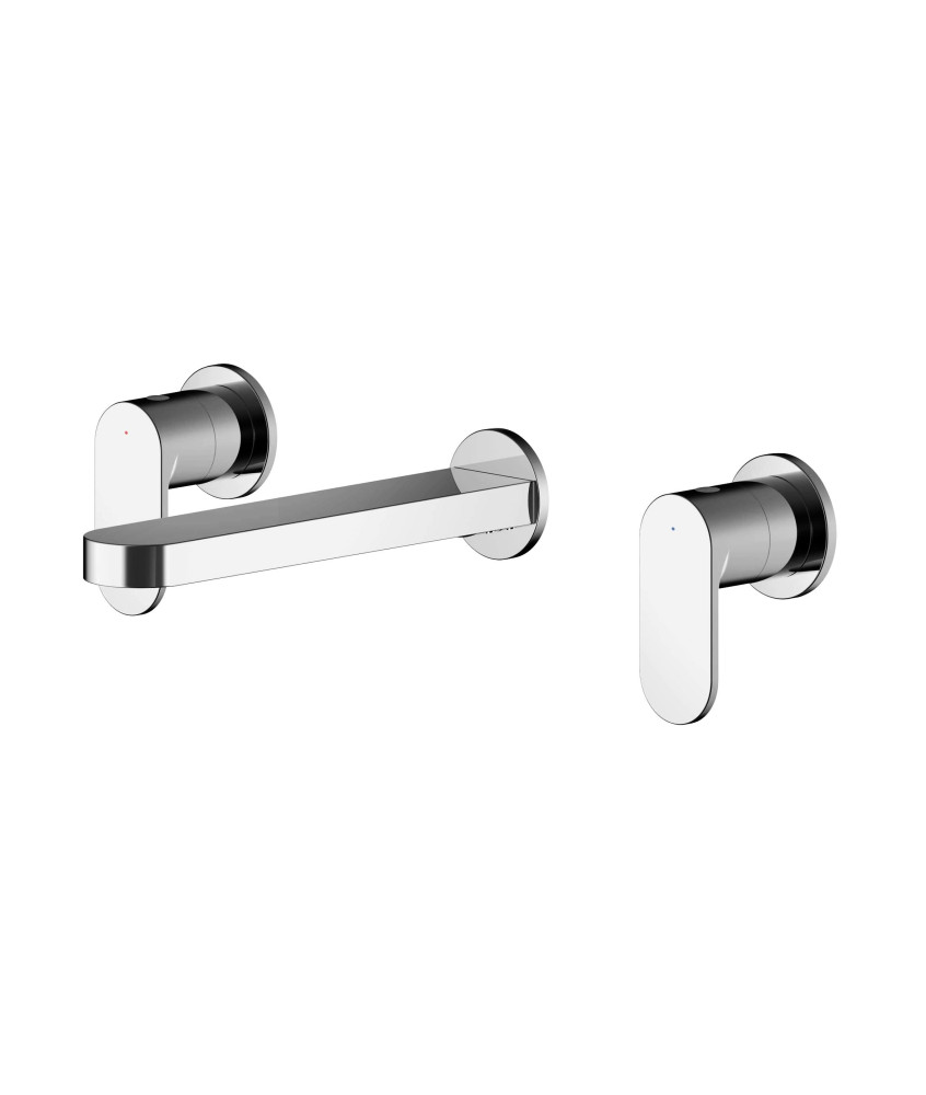 Nuie Binsey 3-Hole Wall Mounted Basin Mixer Tap - Chrome