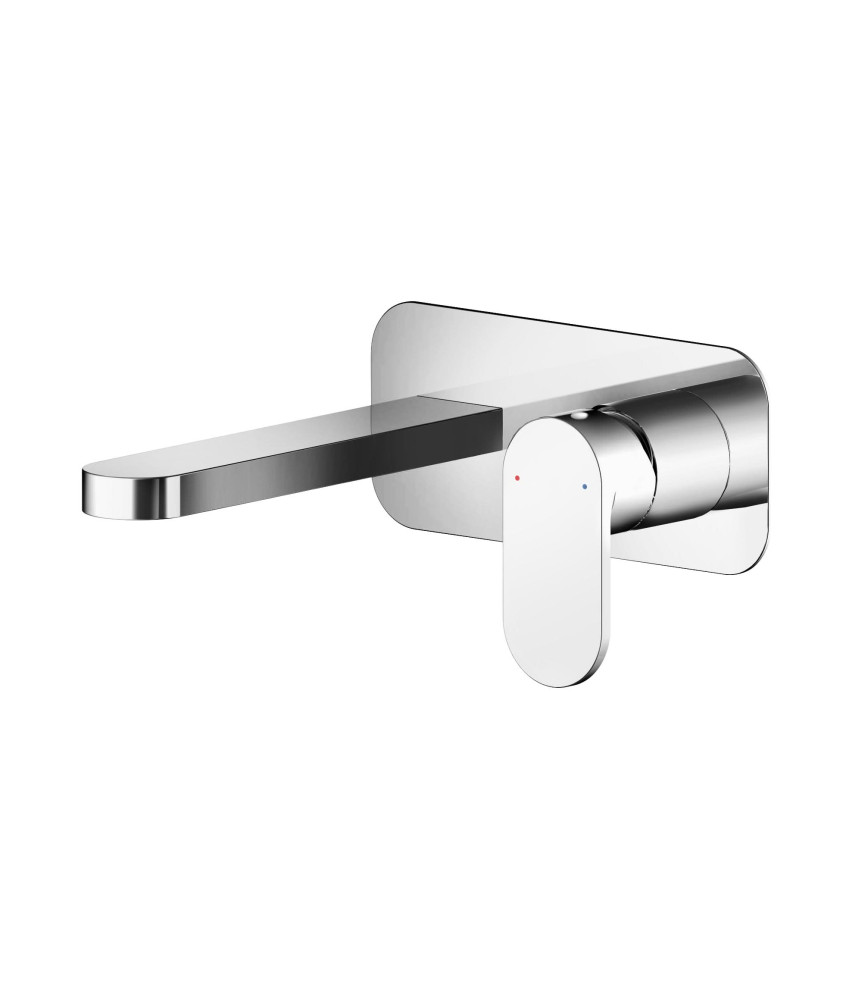 Nuie Binsey 2-Hole Wall Mounted Basin Mixer Tap With Plate - Chrome