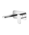 Nuie Binsey 2-Hole Wall Mounted Basin Mixer Tap With Plate - Chrome