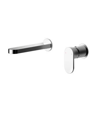 Nuie Binsey 2-Hole Wall Mounted Basin Mixer Tap - Chrome