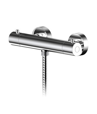 Nuie Binsey Bottom Outlet Round Thermostatic Bar Shower Valve - Chrome
