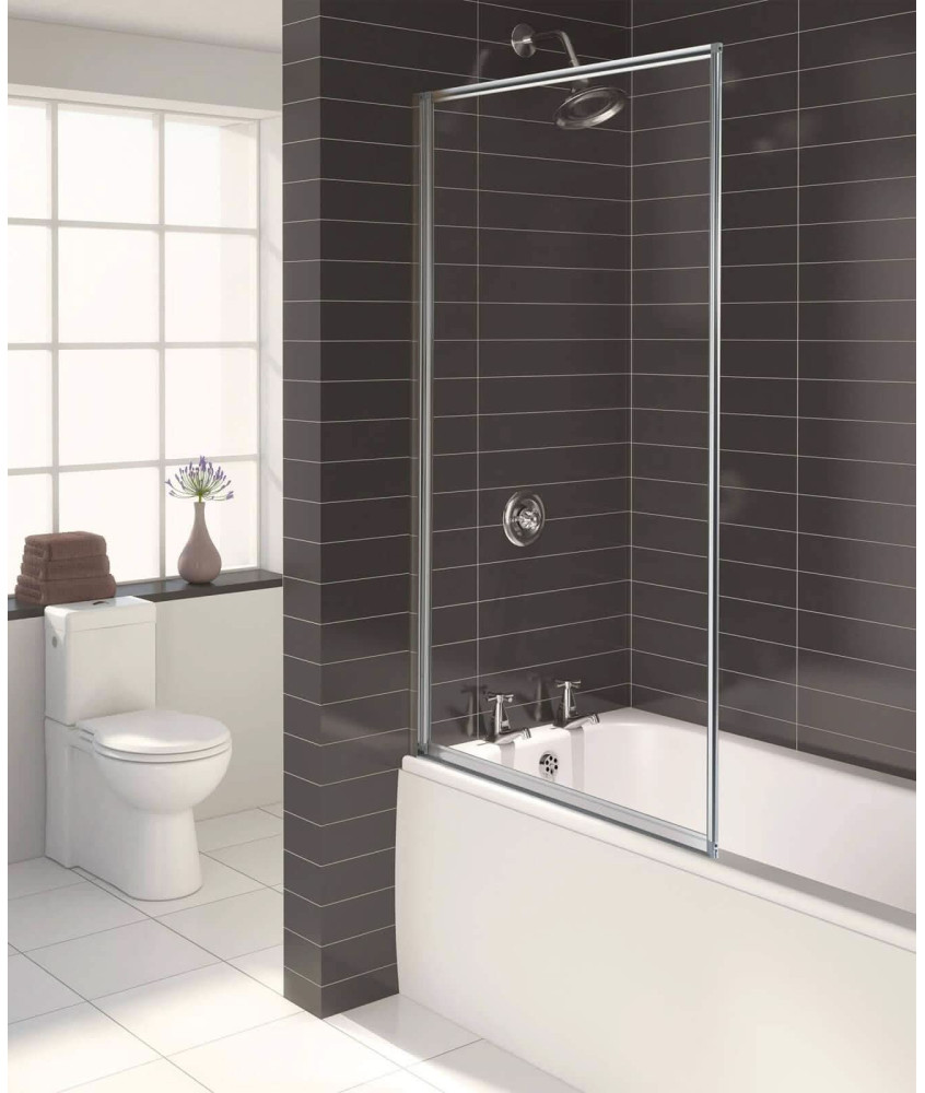 AQUALUX 3 White Framed Bath Screen - 750mm