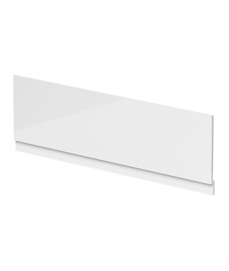 Nuie Waterproof Shower Bath Front Panel, High Gloss White Bath Shower Panel for Straight Baths, 1800mm