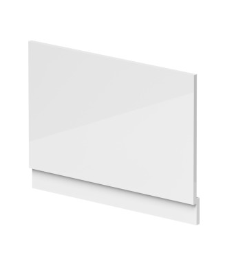 Nuie Waterproof Shower Bath End Panel, High Gloss White Bath Shower Panel for Straight Baths, 800mm