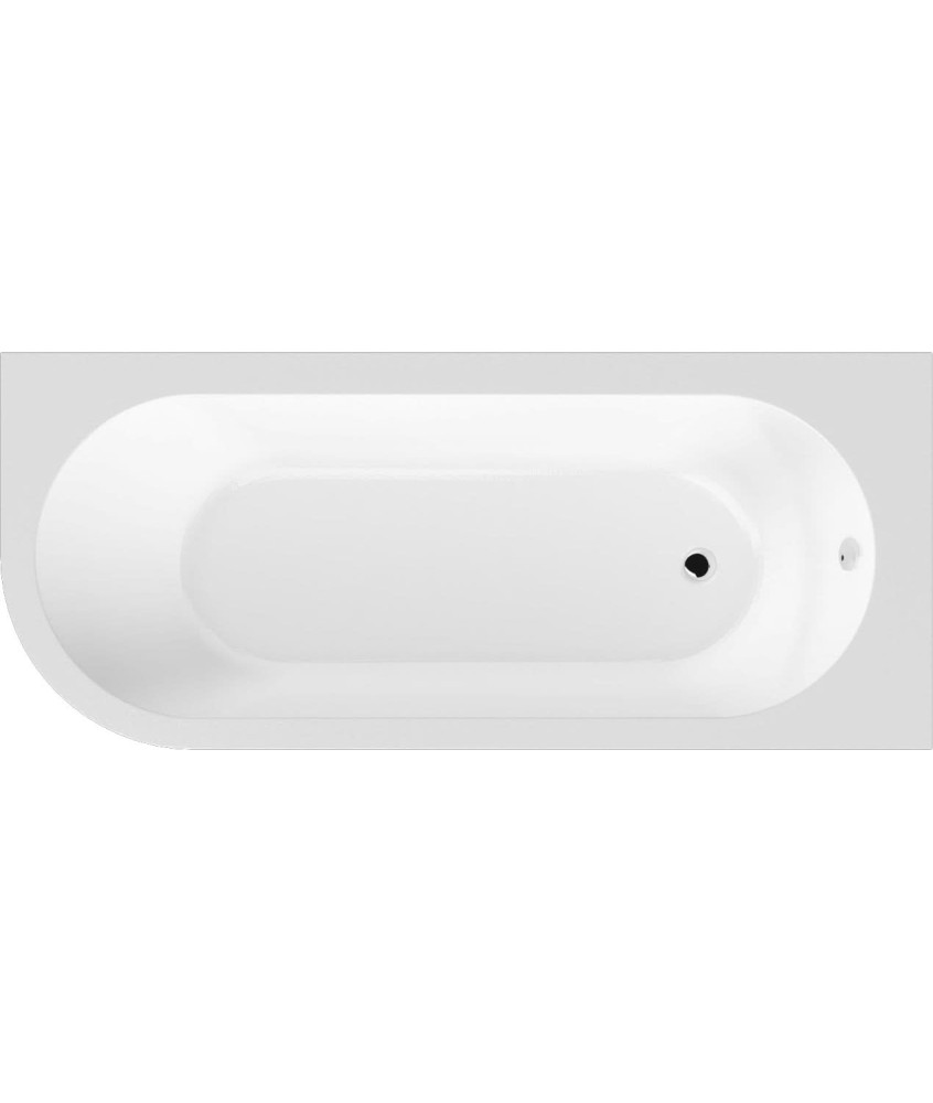 Nuie Crescent Back to Wall Bath With Panel - RH - 1700mm x 725mm - White