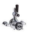 Old London Topaz Twin Exposed Shower Valve, Shower Valves for Btahroom Shower, Chrome & Black