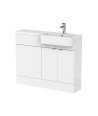 Hudson Reed Fusion Floor Standing 2 Door Vanity Unit & WC with Right Hand Semi Recessed Basin Combination, Sink Vanity Unit, ...