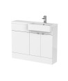 Hudson Reed Fusion Floor Standing 2 Door Vanity Unit & WC with Right Hand Semi Recessed Basin Combination, Sink Vanity Unit, ...