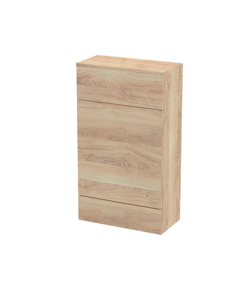 Hudson Reed Fusion WC Unit (255mm Deep), Stylish Bathroom Storage Unit, Bleached Oak, 500mm