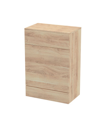 Hudson Reed Fusion Floor Standing WC Unit (355mm Deep), Stylish Bathroom Storage Unit, Bleached Oak, 600mm