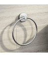 iBathUK Harrow Modern Chrome Towel Ring Holder, Wall Mounted, Round Bathroom Accessory