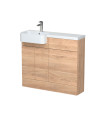 Hudson Reed Fusion Floor Standing Combination Vanity Unit & Left Hand Semi Recessed Basin, Sink Vanity Unit, Bleached Oak, 10...