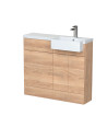 Hudson Reed Fusion Floor Standing Combination Vanity Unit & Right Hand Semi Recessed Basin, Sink Vanity Unit, Bleached Oak, 1...