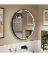 Hudson Reed Mensa Round LED Bathroom Mirror with Touch Sensor and Built-in Demister Pad, Illuminated Mirror for Modern Bathro...
