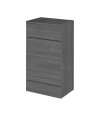 Hudson Reed Fusion Floor Standing WC Unit with Coordinating Top, Bathroom Storage Unit, Anthracite Woodgrain, 500mm
