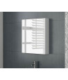 VeeBath Verona Wall Mounted Bathroom Mirror Cabinet, Modern Mirror with Storage & Adjustable Glass Shelves in Gloss White, 600mm