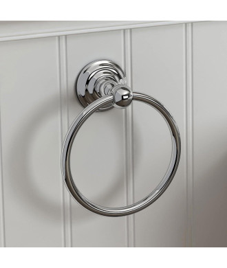 iBathUK Georgina Traditional Towel Ring  - Chrome
