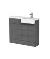 Hudson Reed Fusion Floor Standing 2 Door Vanity Unit & WC with Right Hand Semi Recessed Basin Combination, Sink Vanity Unit, ...