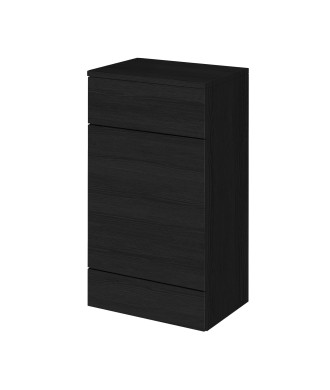 Hudson Reed Fusion Floor Standing WC Unit with Coordinating Top, Stylish Bathroom Storage Unit, Charcoal Black, 500mm