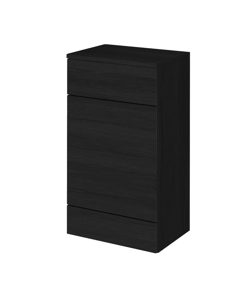 Hudson Reed Fusion Floor Standing WC Unit with Coordinating Top, Stylish Bathroom Storage Unit, Charcoal Black, 500mm