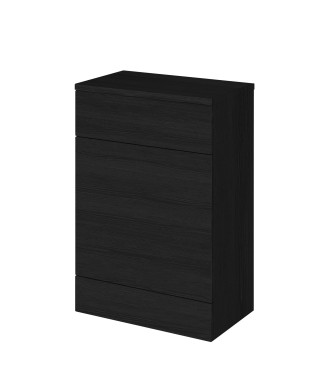 Hudson Reed Fusion Floor Standing WC Unit with Coordinating Top, Bathroom Storage Unit, Charcoal Black, 600mm