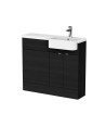 Hudson Reed Fusion Floor Standing 2 Door Vanity Unit & WC with Right Hand Semi Recessed Basin Combination, Sink Vanity Unit, ...
