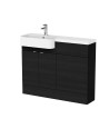 Hudson Reed Fusion Floor Standing 2 Door Vanity Unit & WC with Left Hand Semi Recessed Basin Combination, Sink Vanity Unit, C...