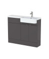 Hudson Reed Fusion Floor Standing 2 Door Vanity Unit & WC with Right Hand Semi Recessed Basin Combination, Sink Vanity Unit, ...
