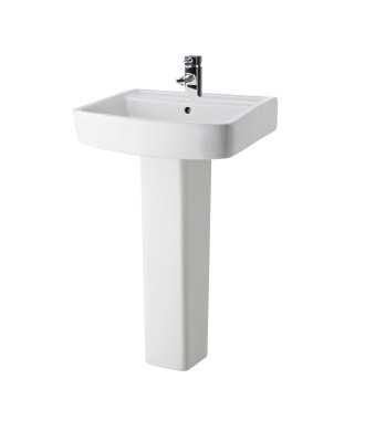 Nuie Bliss 520mm Basin With Full Pedestal - 1 TH - White